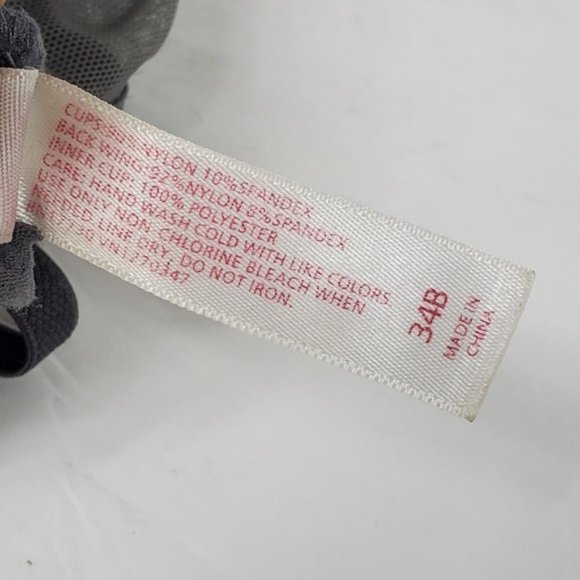 Target Womens Gray Lace Push Up Adjustable Strap Bra Size 34B - Picture 6 of 7